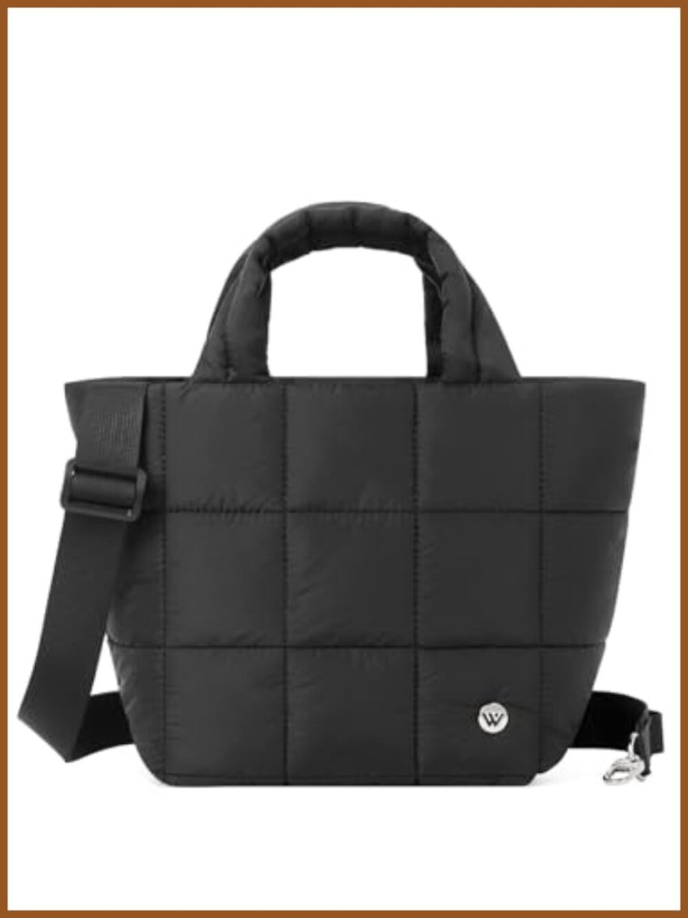 Quilted Nylon Crossbody Bag Mini Puffer Purse Adjustable Strap